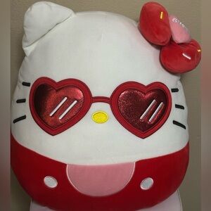 red hello kitty squishmallow (medium sized)
